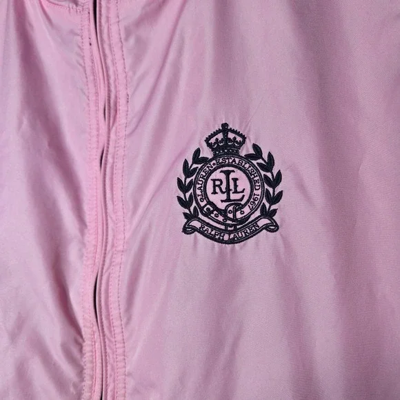 Ralph Lauren Women Reversible Pink Black Full Zip Vest Plus Size 2X Crest Preppy - Picture 5 of 10